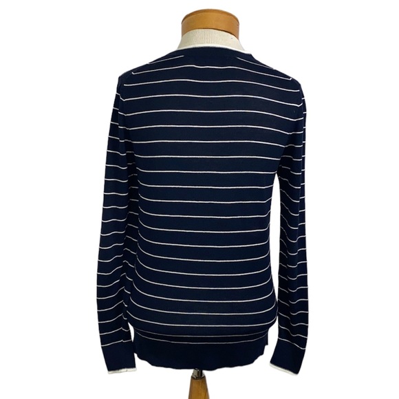 Banana Republic PetiteXS Blue and White Stripe Long Sleeve Sweater - Picture 2 of 8